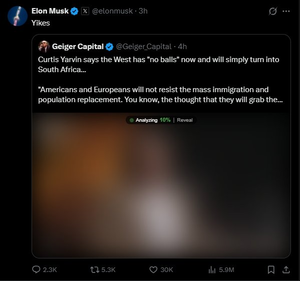 ScrollVeil analyzing content on X/Twitter